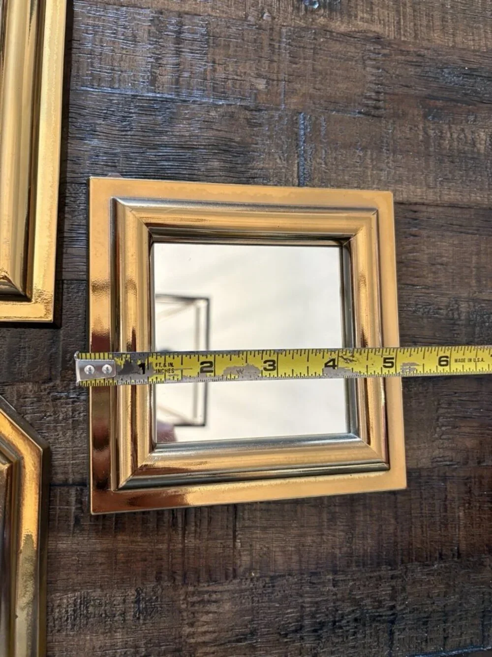 Vintage 1980s Burwood Products Gold Plastic Accent Mirrors Set of 5
